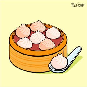 可爱卡通食品寿司中餐面条饺子插画AI矢量设计素材【175】