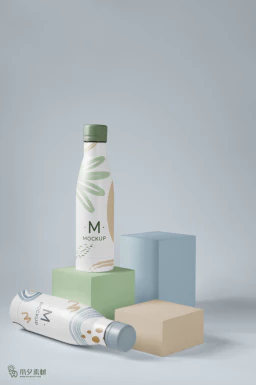饮料牛奶瓶子纯净水矿泉水包装智能贴图样机模板PSD分层设计素材【024】