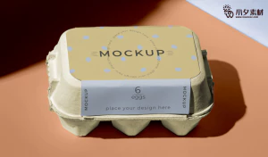 鸡蛋盒子包装智能贴图食品智能样机模板PSD分层设计素材【009】