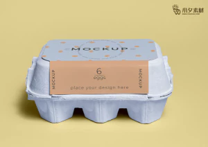 鸡蛋盒子包装智能贴图食品智能样机模板PSD分层设计素材【021】