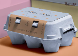 鸡蛋盒子包装智能贴图食品智能样机模板PSD分层设计素材【025】