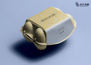 鸡蛋盒子包装智能贴图食品智能样机模板PSD分层设计素材【037】