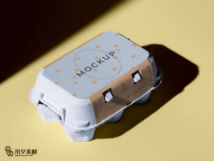 鸡蛋盒子包装智能贴图食品智能样机模板PSD分层设计素材【051】