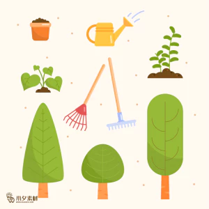 植物界劳动节场景等距人物小人树木大自然地球插画AI矢量设计素材【001】