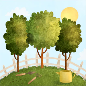 植物界劳动节场景等距人物小人树木大自然地球插画AI矢量设计素材【064】