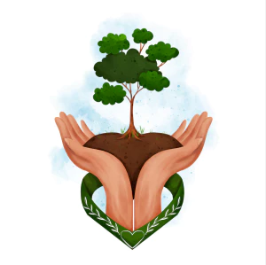 植物界劳动节场景等距人物小人树木大自然地球插画AI矢量设计素材【076】