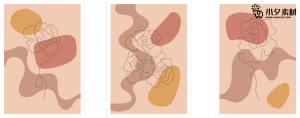 相册相框抽象画花朵大自然插画模板AI矢量设计素材【062】