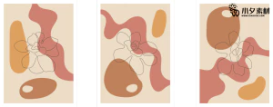 相册相框抽象画花朵大自然插画模板AI矢量设计素材【065】