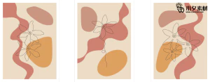 相册相框抽象画花朵大自然插画模板AI矢量设计素材【071】