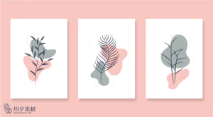 相册相框抽象画花朵大自然插画模板AI矢量设计素材【102】