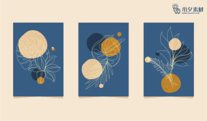 相册相框抽象画花朵大自然插画模板AI矢量设计素材【111】