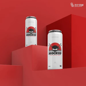 铝制易拉罐饮料罐子包装瓶子智能贴图样机模板PSD分层设计素材【004】