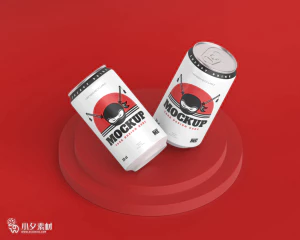 铝制易拉罐饮料罐子包装瓶子智能贴图样机模板PSD分层设计素材【017】
