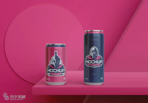 铝制易拉罐饮料罐子包装瓶子智能贴图样机模板PSD分层设计素材【032】