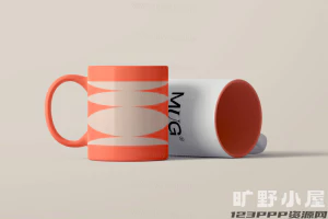 12款极简品牌马克杯陶瓷杯礼品杯VI展示效果文创设计Psd贴图样机【017】