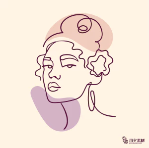 女性抽象线条头像插画logo标志AI矢量设计素材【004】