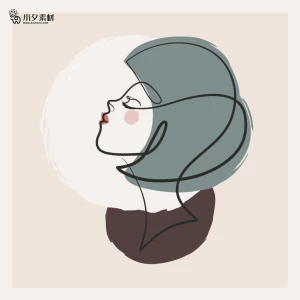 女性抽象线条头像插画logo标志AI矢量设计素材【015】