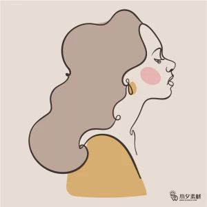 女性抽象线条头像插画logo标志AI矢量设计素材【019】