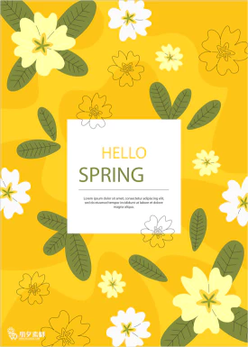 春节花朵背景海报banner插画模板AI矢量设计素材【004】