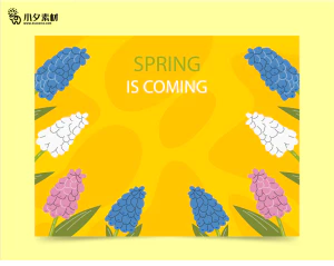 春节花朵背景海报banner插画模板AI矢量设计素材【006】