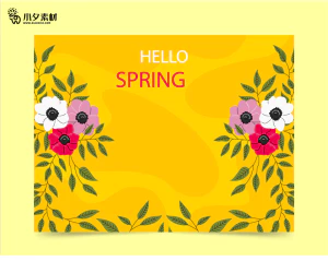 春节花朵背景海报banner插画模板AI矢量设计素材【008】