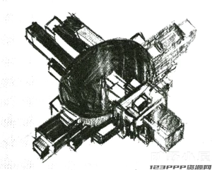 美式复古怀旧建筑人物黑白老照片剪报拼贴画剪贴画png免抠图素材【286】