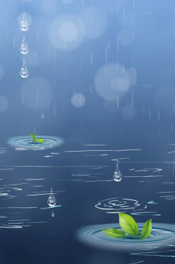 24节气雨水背景海报插画PSD分层设计素材【029】