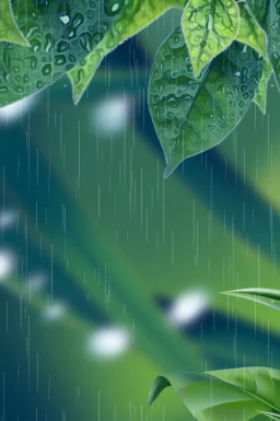24节气雨水背景海报插画PSD分层设计素材【081】