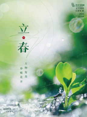 24节气立春春季新春春天海报模板PSD分层设计素材源文件模板【073】