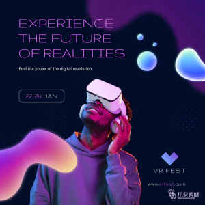 虚拟现实VR元宇宙海报模板PSD分层设计素材【001】