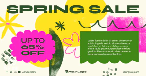 抽象创意春季花朵元素宣传促销折扣海报banner模板PSD设计素材【002】