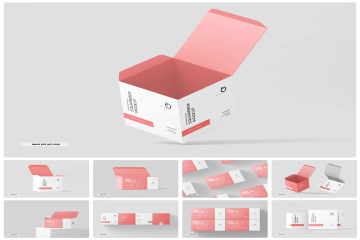 纸盒盒子智能包装贴图文创样机模板PSD分层设计素材