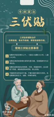 三伏天中伏入伏初伏末伏节气手机H5节日活动海报模板psd设计素材【043】