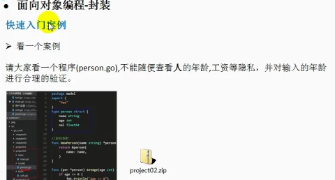 封装快速入门案例(golang视频教程)