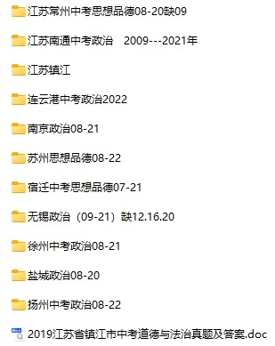 2008-2022年江苏省中考政治真题试卷合集(含答案)(doc格式下载)[s754]