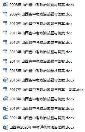 2008-2021年山西中考政治真题试卷合集(含答案)(doc格式下载)[s748]