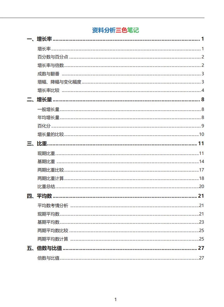 资料+数量 三色笔记55页（理）(2023公务员考试国考省考行测申论公务员学霸笔记三色重点笔记PDF电子版)[s684-001]